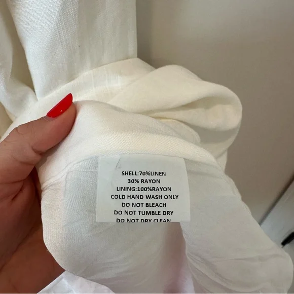 Petal & Pup Kayt Strapless Linen Blend Maxi Sundress White Bridal Bride Wedding - Picture 6 of 16